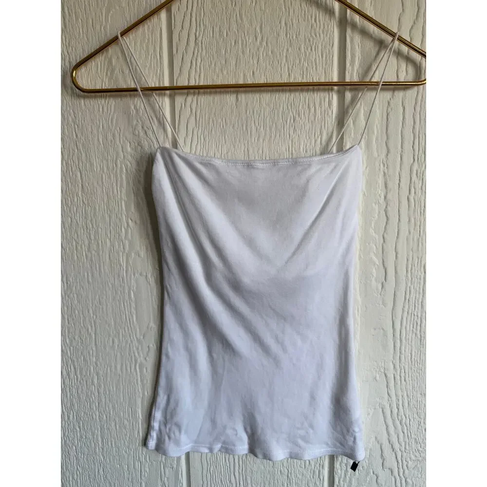 NWOT Enza Costa Silk Rib Essential Tank in White, XS $165 - Picture 3 of 6
